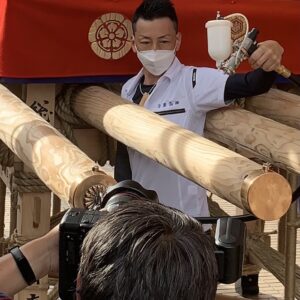 博多祇園山笠「東流」抗ウイルス・抗菌施工（舁き棒に抗菌処理）